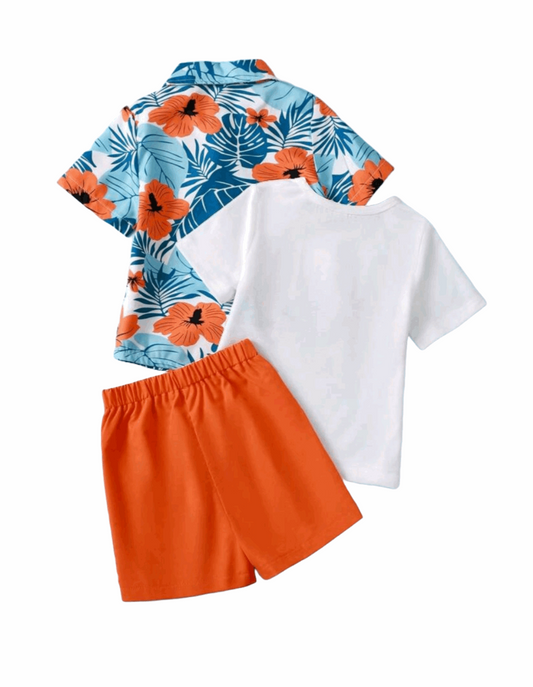 TROPICAL PRINT SUMMER OUTFIT SET