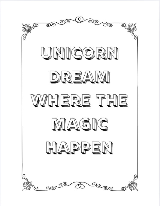 Unicorn Coloring & Reading Activity Book