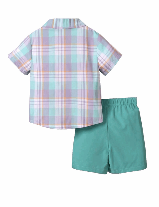 COOL PLAID STYLISH KIDS SUMMER OUTFIT