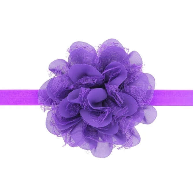 PURPLE LACE FLOWER HEADBAND