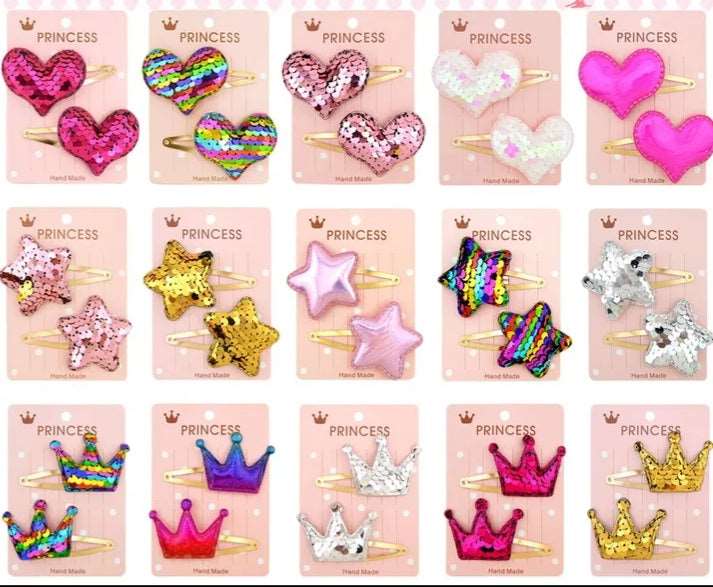 PINK HEART HOLOLOVE HAIR CLIPS