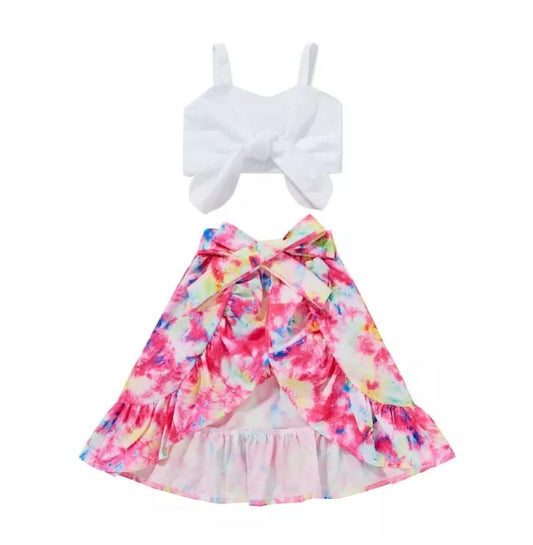 CARIBBEAN SPLASH TIE DYE VIBE RUFFLE SKIRT SET