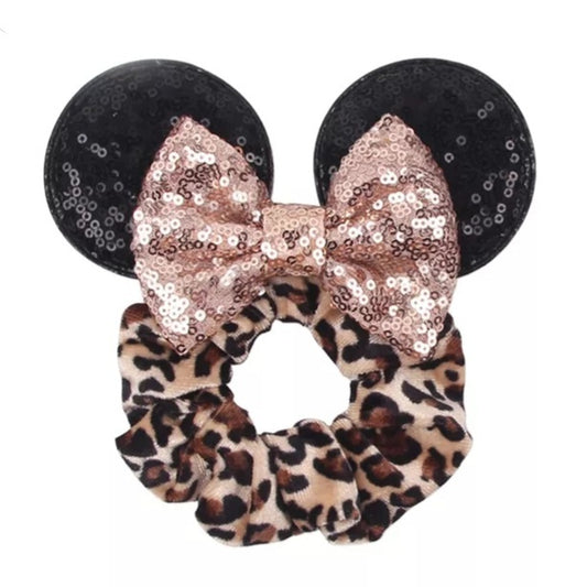 WILD LUXE MICKEY MOUSE: LEOPARD EDITION SCRUNCHIE