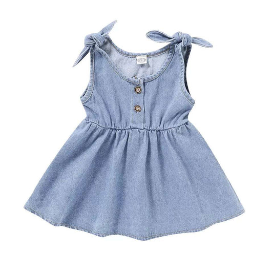 BABY DOLL DENIM SLEEVELESS DRESS