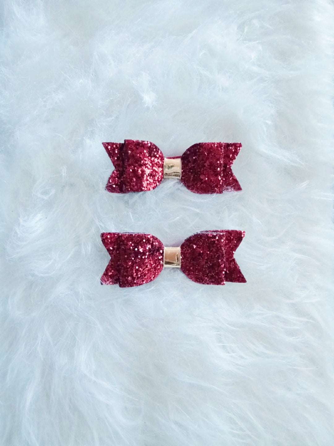 SPARKLE CHIC GLITTER BOW HAIR CLIPS