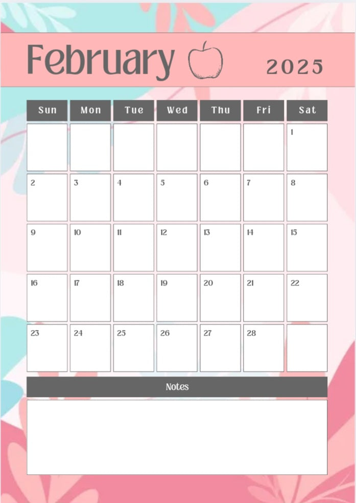 PASTEL BLUSH CALENDAR 2025 (FREE) Limited Edition