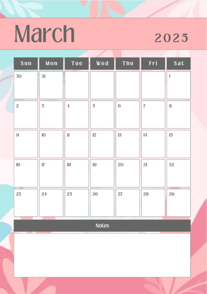 PASTEL BLUSH CALENDAR 2025 (FREE) Limited Edition