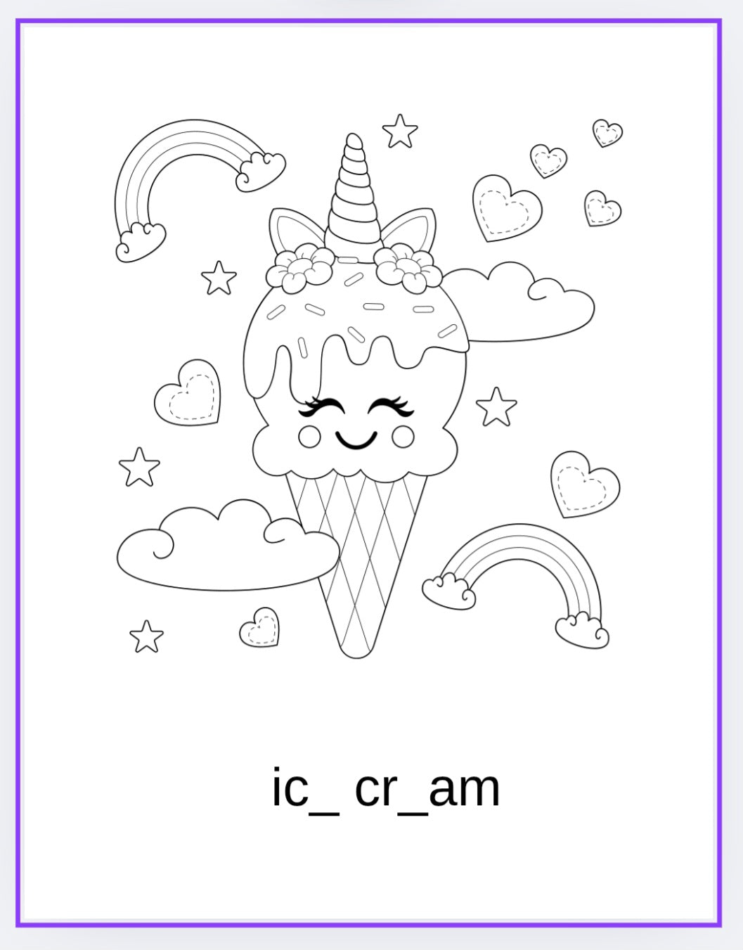 Unicorn Coloring & Missing Letter Activity Book