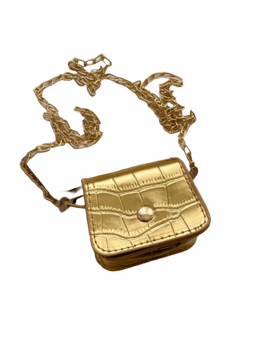 GLAM GOLD CROC MINI BAG