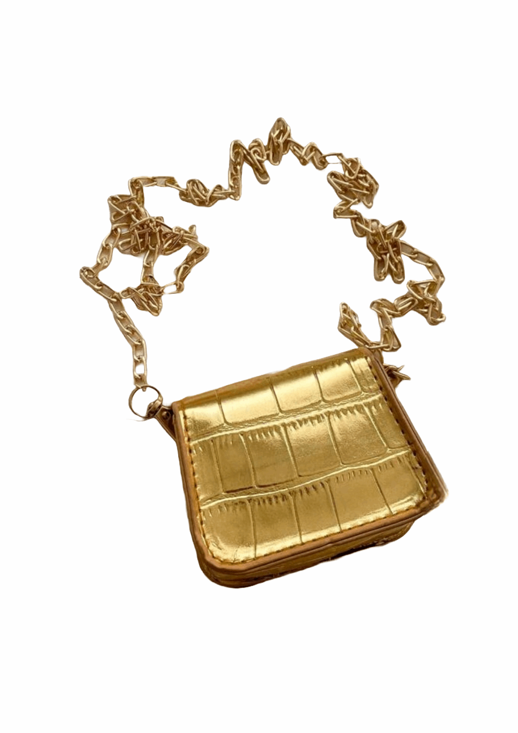 GLAM GOLD CROC MINI BAG