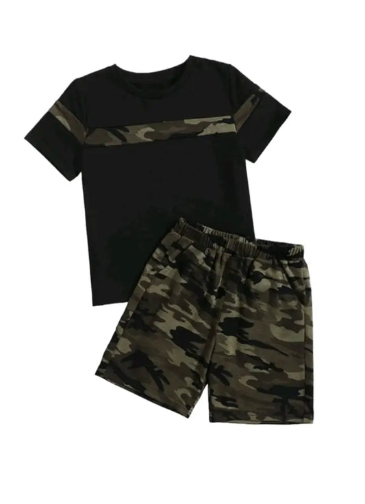 Camouflage Boys Summer Outfit Outfit Set