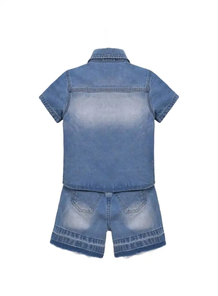 Denim Stone Wash Boys Set Outfit Set