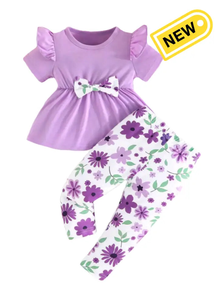 Lavender Blossom Girls Outfit Set Outfit Set