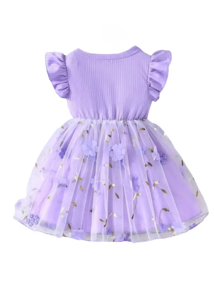 Lilac Dream Princess Floral Dress One Piece