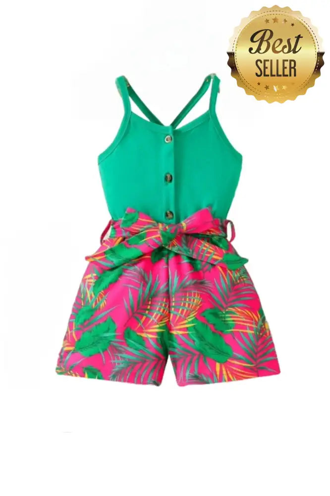 Paradise Palm Print Romper Romper