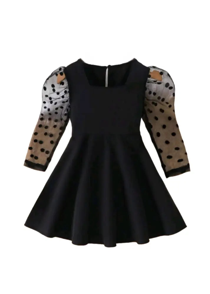 Polka Dot Princess Puff Sleeve Dress Dresses