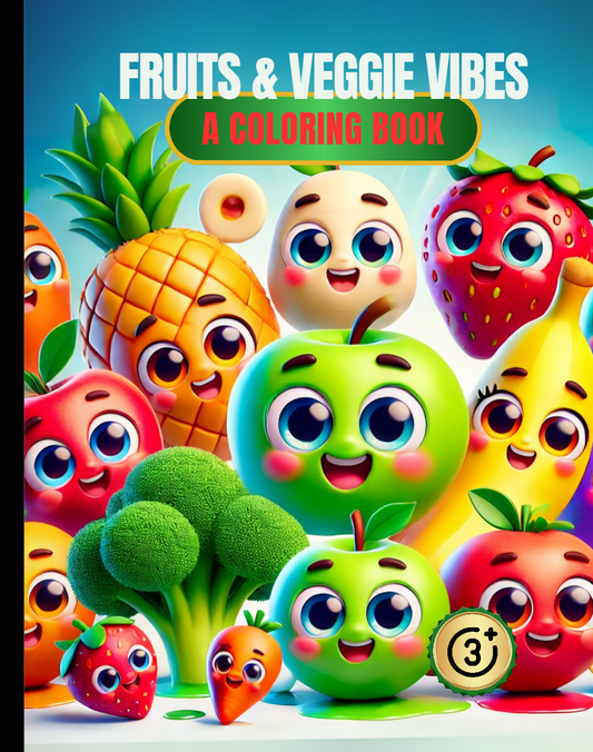 Fruits & Veggie Vibes: A Coloring Book