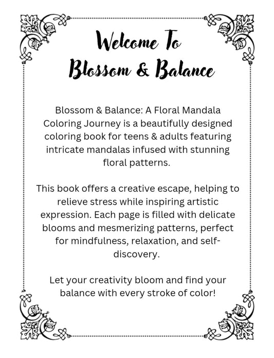 Blossom & Balance: A Coloring Mandalas (eBook)