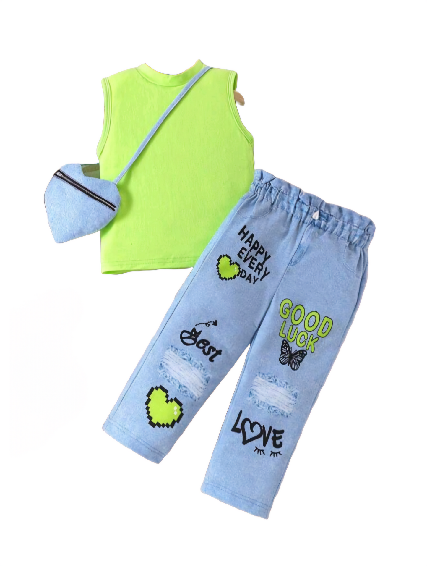 Sunny Smiles Neon Top & Grafgiti Tights Set Outfit Set