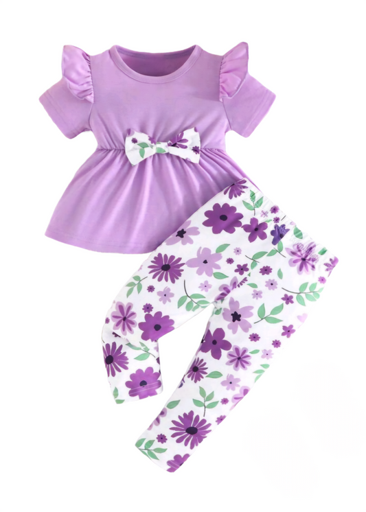 Lavender Blossom Girls Outfit Set Outfit Set