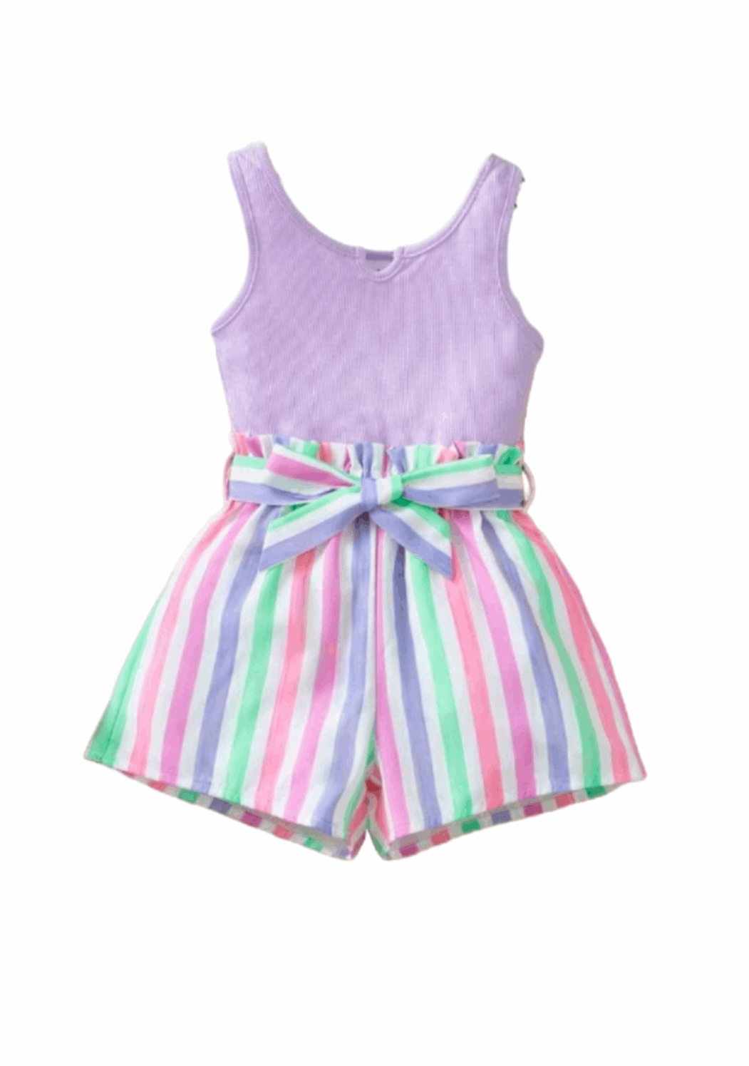 PASTEL RAINBOW STRIPE TODDLER ROMPER