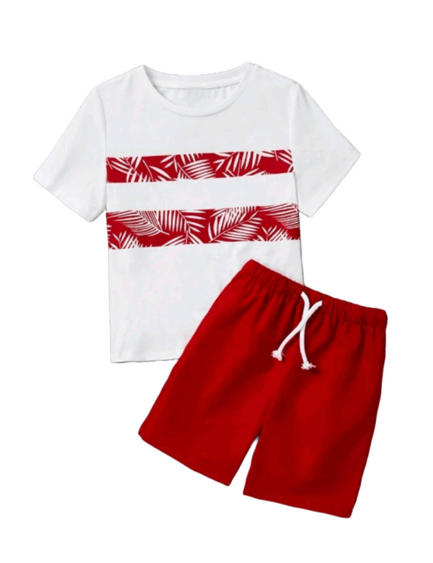 RED PALMS BOYS SUMMER OUTFIT