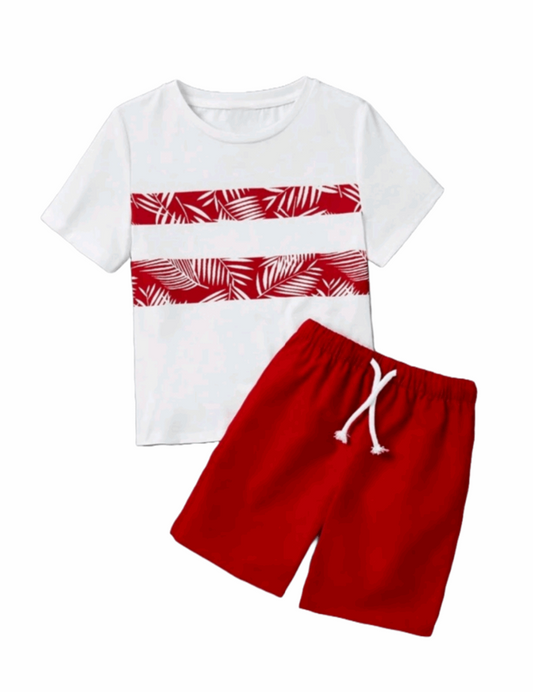 RED PALMS BOYS SUMMER OUTFIT