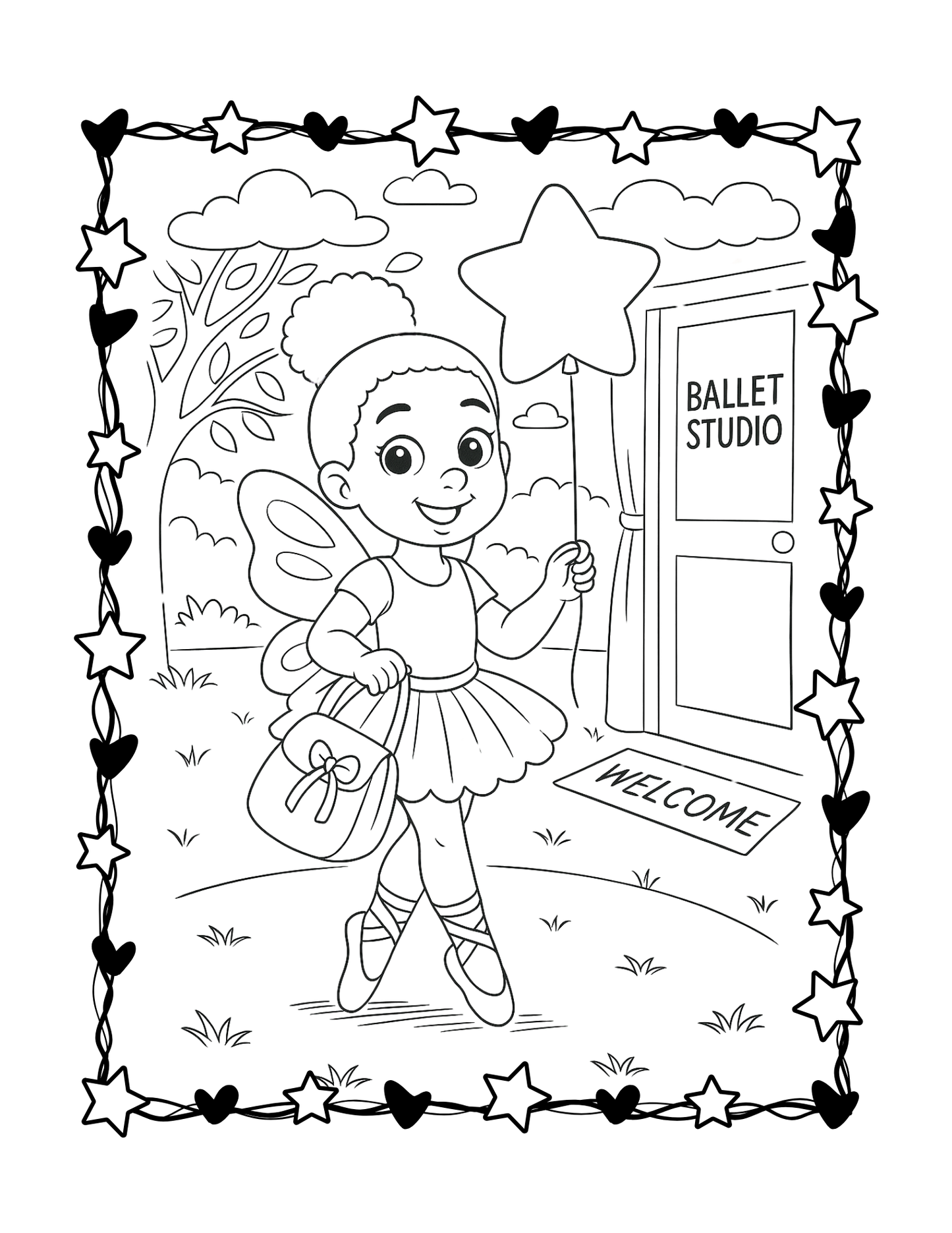 Ballerina Beauty:  A Coloring Book Celebrating Melanin Magic, Confidence, and Grace