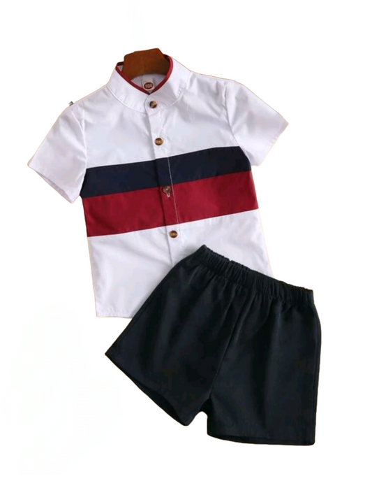 NAUTIC SUMMER STRIPED TWO-PIECE OUTFIT