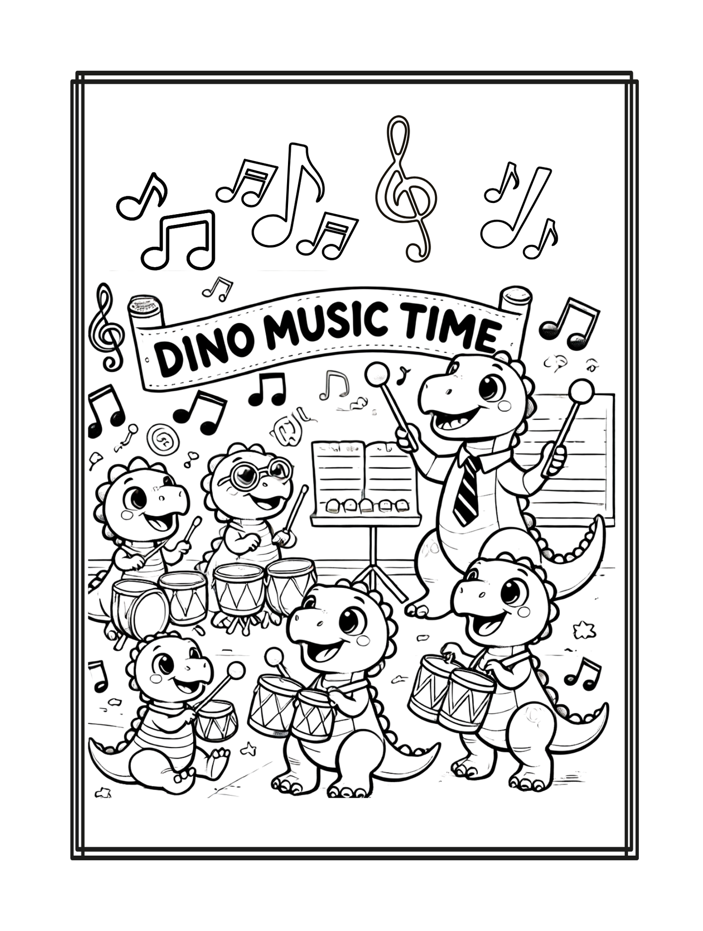 A Day At School With The Dinos: A Coloring Book