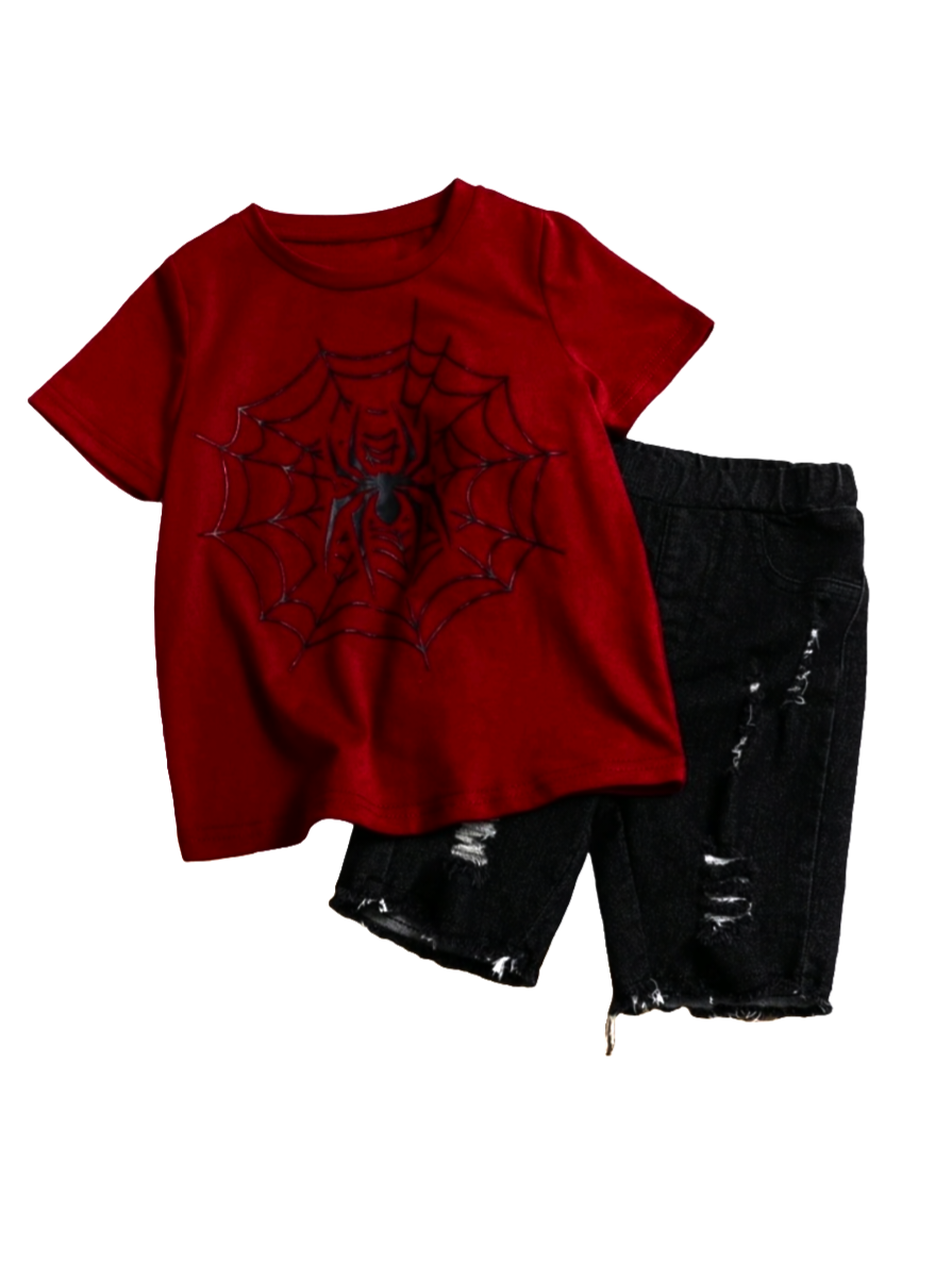 Web Slinger T-Shirt & Shorts Combo Outfit Set