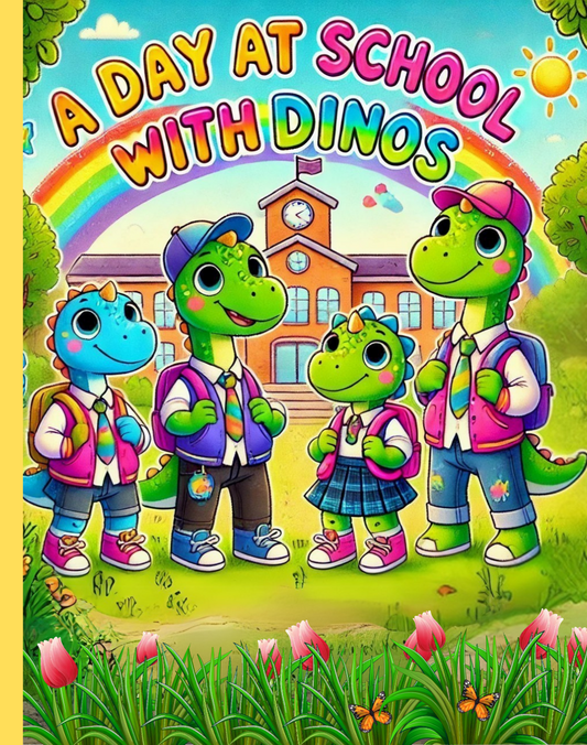 A Day At School With The Dinos: A Coloring Book