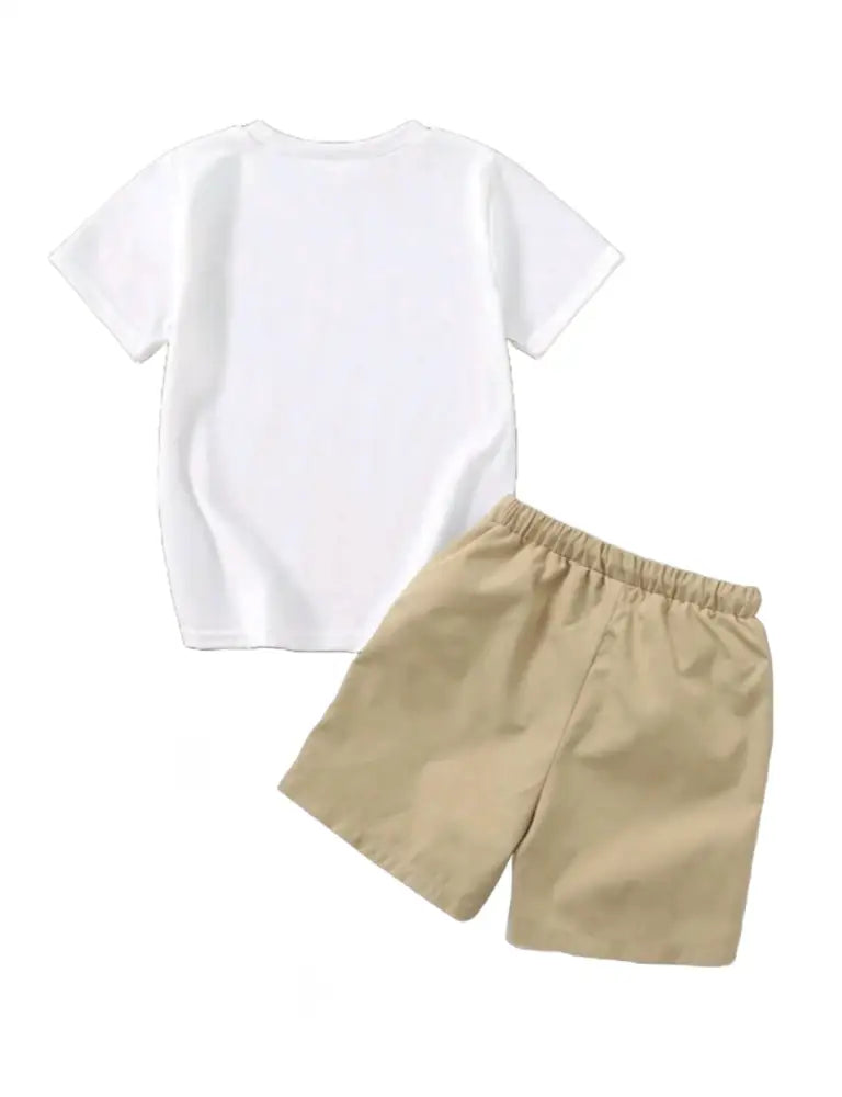 Urban Explorer Nyc T-Shirt & Khaki Shorts Set Outfit Set