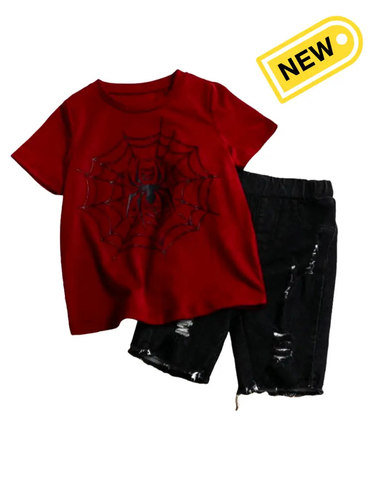 Web Slinger T-Shirt & Shorts Combo Outfit Set